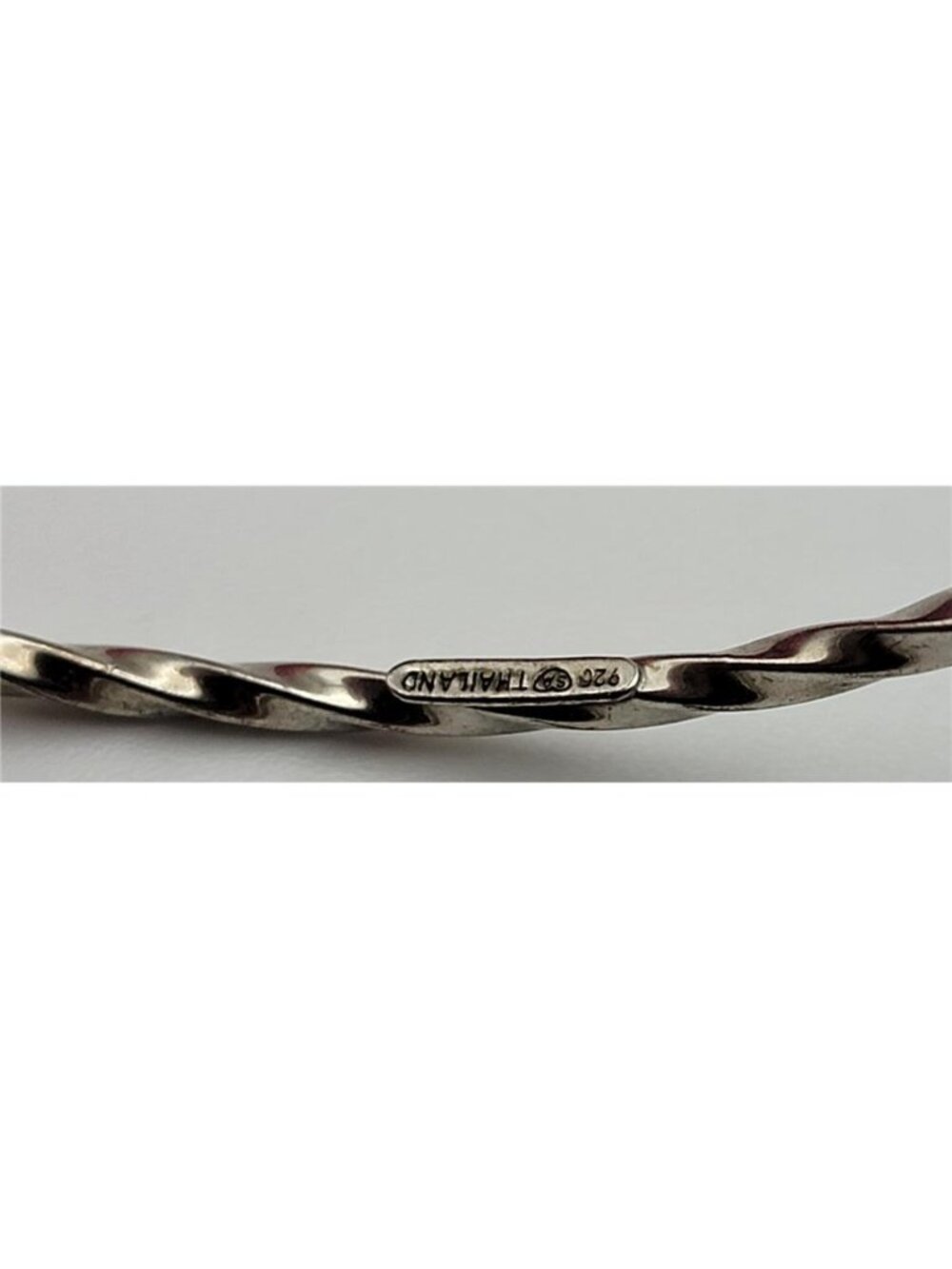 Vintage Thailand 925 Sterling Silver Set Of 6 Bangle Bracelets Twisted Flat 8" - Picture 6 of 10